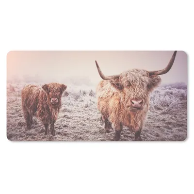 Produktbild von MuchoWow® Mauspad Mousepad Schottische Hochlandbewohner - Licht - Himmel - Natur 60x30 cm - Mousepads - Maus Mat - Pad - Mausunterlage - Nachhaltig