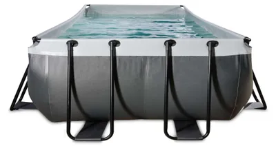 Produktbild von EXIT Black Leather Rahmenpool 400x200x100cm, Aufstellpool, mit Sandfilteranlage, Rechteckig, Schwarz