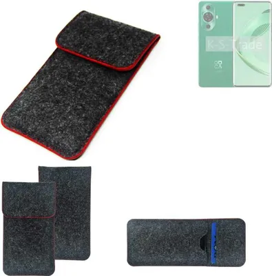 Produktbild von K-S-Trade Handy Schutz Hülle kompatibel mit Huawei nova 11 Ultra Schutzhülle Handyhülle Filztasche Pouch Tasche Case Sleeve Filzhülle dunkelgrau