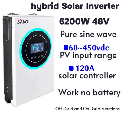 Obrázok produktu pre Hybridný solárny menič – 6,2 kW, solárny menič – regulátor nabíjania MPPT – čistá sínusoida