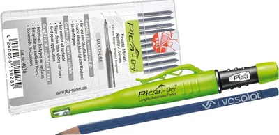 Produktbild von Pica Dry Tieflochmarker Set - Druckbleistift mit automatischem Minenvorschub und 10 Ersatzminen graphit 2B