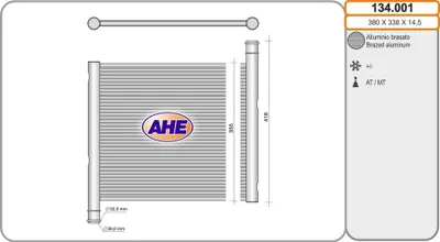 Produktbild von AHE 134.001 Kühler Wasserkühler Motorkühler für SMART CITY-COUPE (450) FORTWO Coupe (450) CABRIO (450) FORTWO Cabrio (450) Crossblade Cabrio