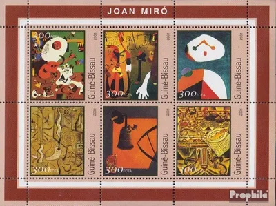 Produktbild von Briefmarken Guinea-Bissau 2001 Mi 1606-1611 Kleinbogen postfrisch Monet-Gemälde