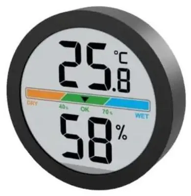 Produktbild von Lowell Raumthermometer mit Hygrometer JD 9041N Justaminute Schwarz