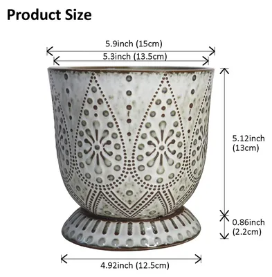 Produktbild von Keramische Blumentöpfe, 15 cm, 2er Set, mit Drainage und Untersetzer, für Sukkulenten