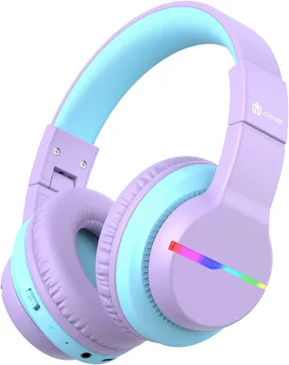 Produktbild von LED-Leuchten, Kinderkopfhörer Over-Ear mit 74/85/94dB Lautstärkebegrenzung, 85 Stunden Spielzeit, Bluetooth 5.2, eingebautes Mikrofon