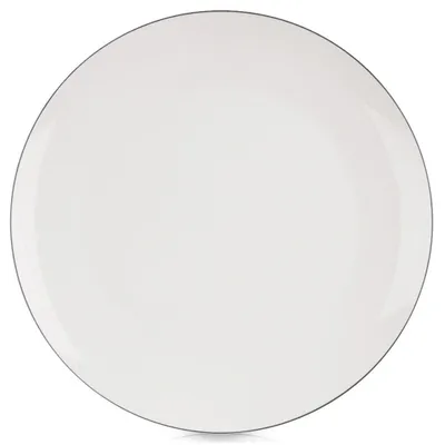 Obrázek produktu pro Porcelánový talíř, bílý, 27 cm, černý okraj