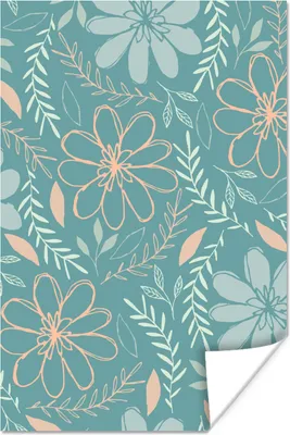 Produktbild von MuchoWow® Poster Blumen - Äste - Muster 80x120 cm - Papierdruck