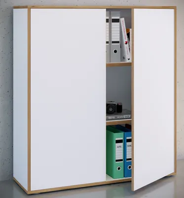 Produktbild von VCM Holz Büroschrank Ordner Aktenschrank Büromöbel Schrank Salia 3-fach Breite 100 cm Drehtüren
