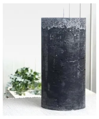 Produktbild von Rustikale Stumpenkerze, 20 x 10 cm Ø, anthrazit-schwarz