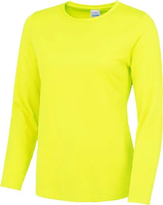 Immagine prodotto di Just Cool JC012 | Donna manica lunga Cool T / fattore di protezione UV 30 - Colore: Giallo elettrico - Taglia: XL