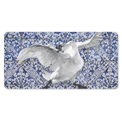 Produktbild von MuchoWow® Mauspad Mousepad Schwan - Kunst - Delfter Blau - Malerei - Alte Meister 60x30 cm - Mousepads - Maus Mat - Pad - Mausunterlage - Nachhaltig