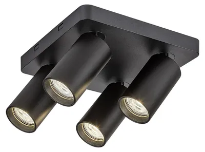 Image de Rabalux Plafonnier noir Yorli pour ampoule 4x GU10 73084