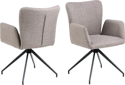 Produktbild von AC Design Laura, Gepolsterter Sitz, Stoff, Grau, Braun, Gepolsterte Rückenlehne, Stoff, Grau, Braun
