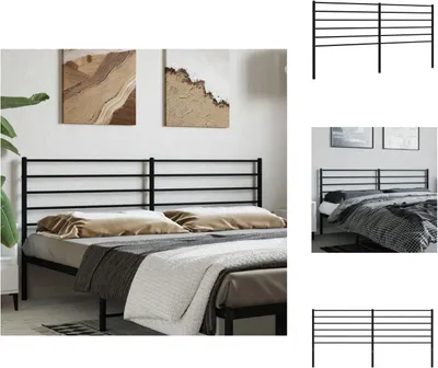 Produktbild von vidaXL Kopfteil Metall Schwarz 180 cm -  Kopf- & Fußenden