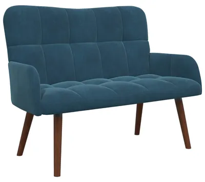 Obrázok produktu pre vidaXL Dvojmiestna sedačka, modrá, 115 x 61 x 87 cm, zamat