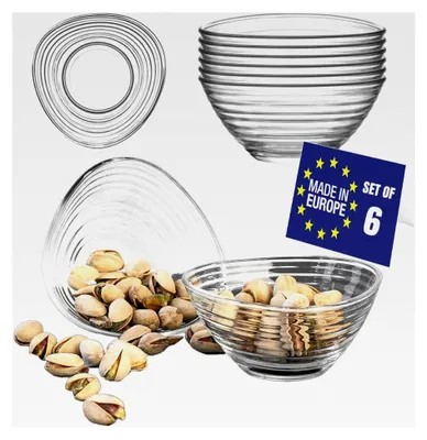 Produktbild von Dessertschalen Set aus Glas, 6 Stück, 300ml, bleifreies Glas, stapelbar, für Desserts, Pudding, Obst und Soßen