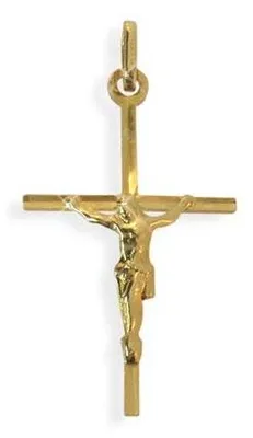 Immagine prodotto di Ciondolo a forma di croce con rilievo del Cristo, in oro 14 carati (585) (Art. 203152)
