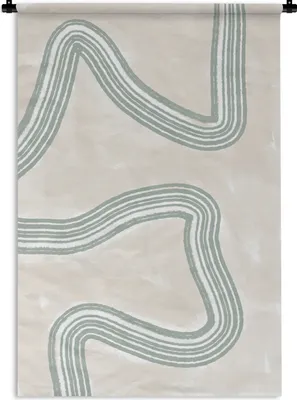 Produktbild von MuchoWow® Wandteppich Wandbehang Linie - Abstrakt - Design 60x90 cm Tapisserie Dekoration Wandtuch - Foto-Teppich - Abwaschbar