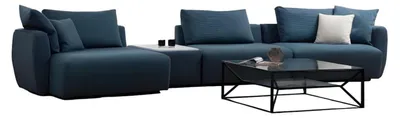 Produktbild von s Blaues Ecksofa Moderne L-Form Couch Wohnzimmer Polster Sofa