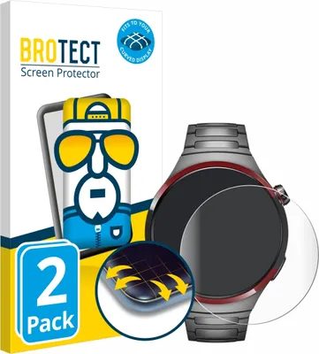 Produktbild von 2x BROTECT Fullscreen Schutzfolie für Huawei Watch 4 Pro Space Edition Displayschutz Folie Fullcover Klar Transparent