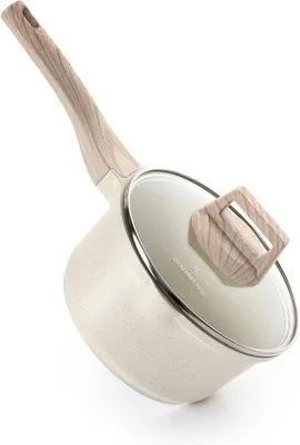 Zdjęcie produktu dla Patelnia indukcyjna o średnicy 18 cm i pojemności 2 l, z powłoką, z pokrywką i uchwytem