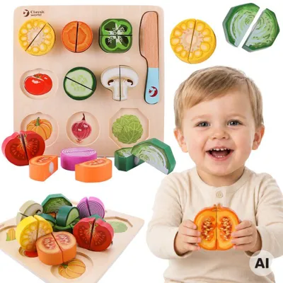 Imagen del producto de Set para picar verduras de madera Classic World