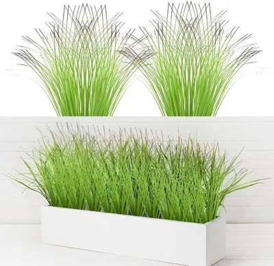 Produktbild von Kunstgras-Set UV-beständig 12 Stück Dekorative Balkonpflanzen Onderhaltungsfreundlich