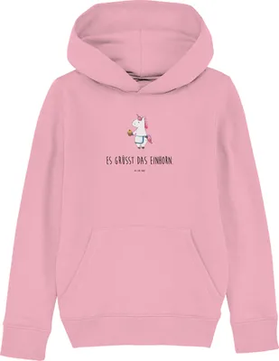 Produktbild von Mr. & Mrs. Panda Kinderpullover Einhorn Muffin 5-6 Jahre (110/116) - Baumwolle Pink - Geschenk, Unicorn, Sweatshirt, Geburtstag, Hoody, Liebesgrüße, Kapuzenpulli, Hoodie
