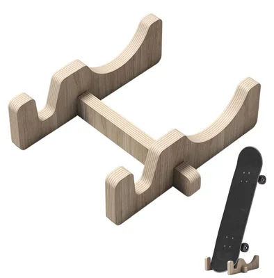 Imagen del producto de Elzusha - Soporte de madera para skateboard, base antideslizante