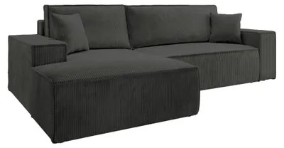 Produktbild von Selsey Farese - Ecksofa mit Schlaffunktion, Cordbezug, dunkelgrau, linksseitig
