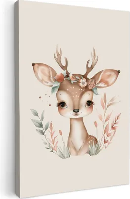 Produktbild von Wanddeko 20x30 cm - Kinder Bohemian - Hirsch - Boho, Wandbilder, Wanddeko Wohnzimmer, Bild