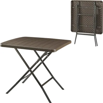 Obrázek produktu pro Skládací stůl 'Lillestrøm' čtvercový 78 x 78 x 74 cm vzhled dřeva, tmavě hnědý