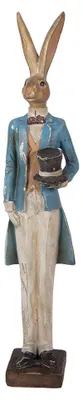 Produktbild von Clayre & Eef Dekorationsfigur Kaninchen 7x6x32 cm Goldfarbig Kunststoff