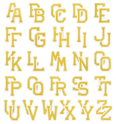 52 Bügelbuchstaben A-Z, Gold, 5 cm, Stickerei-Patches
