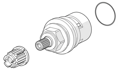 Productafbeelding van Hansa Keramik bovenstuk G 3/4 90G SW17, links, chroom