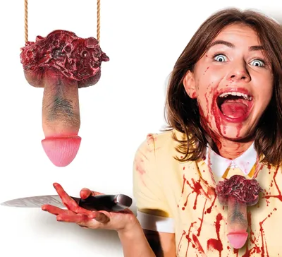 Immagine prodotto di Collana Voodoo Halloween Accessori raccapriccianti Dettagli insanguinati Design horror Decorazione festiva spaventosa Idea costume, Colore: Naturale