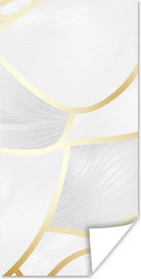 Produktbild von MuchoWow® Poster Abstraktes Muster mit goldenen Linien 20x40 cm - Plakat - Foto