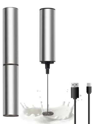 Hand-Milchaufschäumer, aufladbar, 14000 U/min, Edelstahl, USB