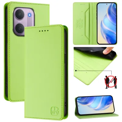 Produktbild von Lederhülle für Xiaomi Redmi 17C 5G Hülle Flip Brieftasche Kartenfächern Ständer Schutzhülle Grün