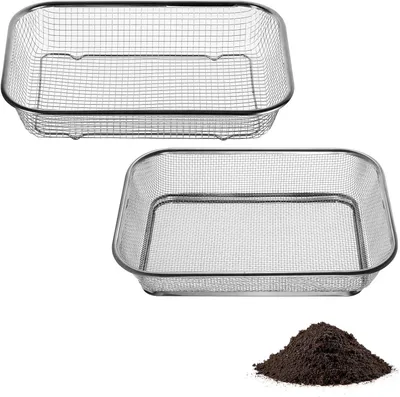 Produktbild von Gartensieb 2 Stück, Edelstahl, 3.1 mm und 5.7 mm, für Kompost und Erde