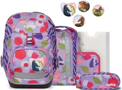 Produktbild von Ergobag Schulranzen-Set PACK BlütenzauBär 6-teilig, höhenverstellbar