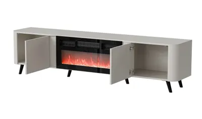 Produktbild von Furniture24 Fernsehschrank Volare Mit Elektrischem Kamin  Tv-Lowboard 200 X 49 X 39 Cm Kashmir
