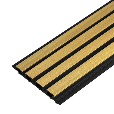 Produktbild von PREMIUM WPC Fassadenlamellen TRAPEZ | Fassadeverkleidung Verbundwerkstoff | LIGHT OAK - SCHWARZ | Muster Holzprobe Musterstück | LIDERWOOD