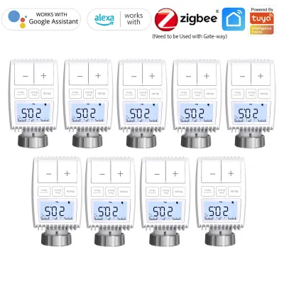 Produktbild von 9X ZigBee3.0 Smart Home Heizkörperthermostat Thermostatventil Tuya Programmierbares Heizkoerperventil APP Steuerung Sprachsteuerung Thermostat Heizung Kompatibel mit Amazon Alexa Google Home