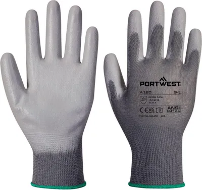 Produktbild von Portwest A120 PolyurethanBeschichteter-Handschuh Grey Gr. M