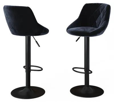 Zdjęcie produktu dla Stołek barowy zestaw 2 Vicco Sena Czarny 38.5 x 84 cm, Model 59822
