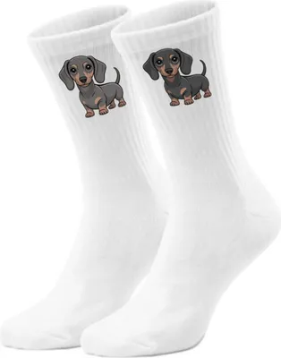 Produktbild von epicsocks Dackelliebe Graue Dackel Socken in 42-46 im Paar