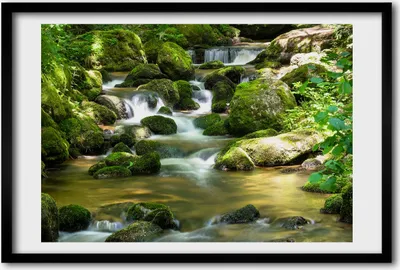 Produktbild von Bild 60x40 MDF-Rahmen, Wandkunst Wasserfall