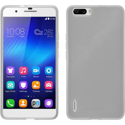 Produktbild von PhoneNatic Case kompatibel mit Huawei Honor 6 Plus - weiß Silikon Hülle transparent + 2 Schutzfolien